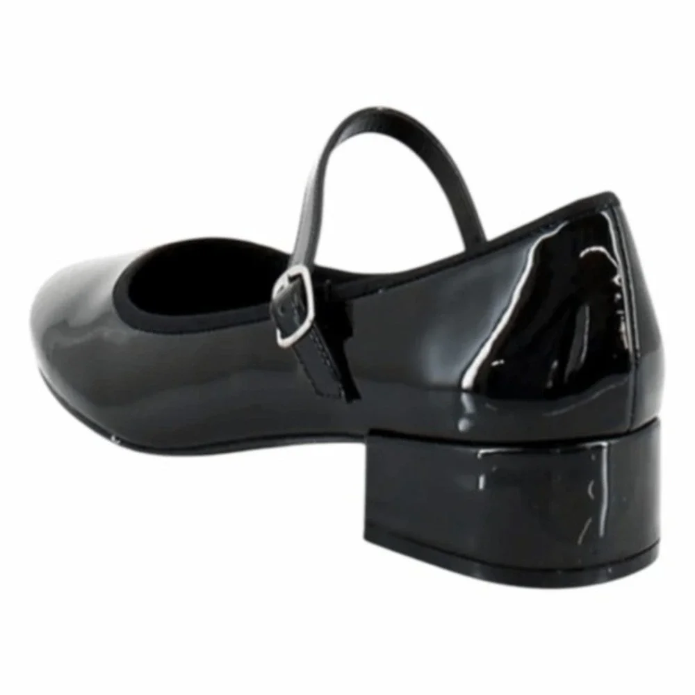 Madden Girl Tutuu Black Patent Leather Low‎ Block Heel Girls 5
